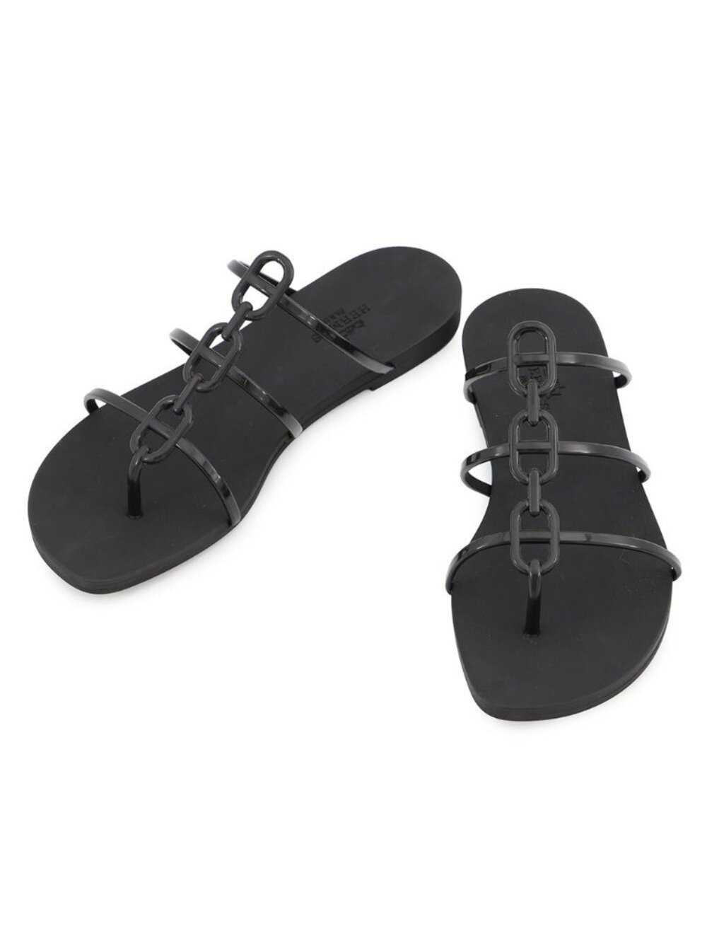Hermes Sandals Mykonos Rubber Shoes Black